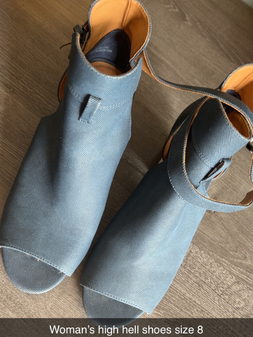 Women's Open-Toe Ankle Strap Heels in Blue